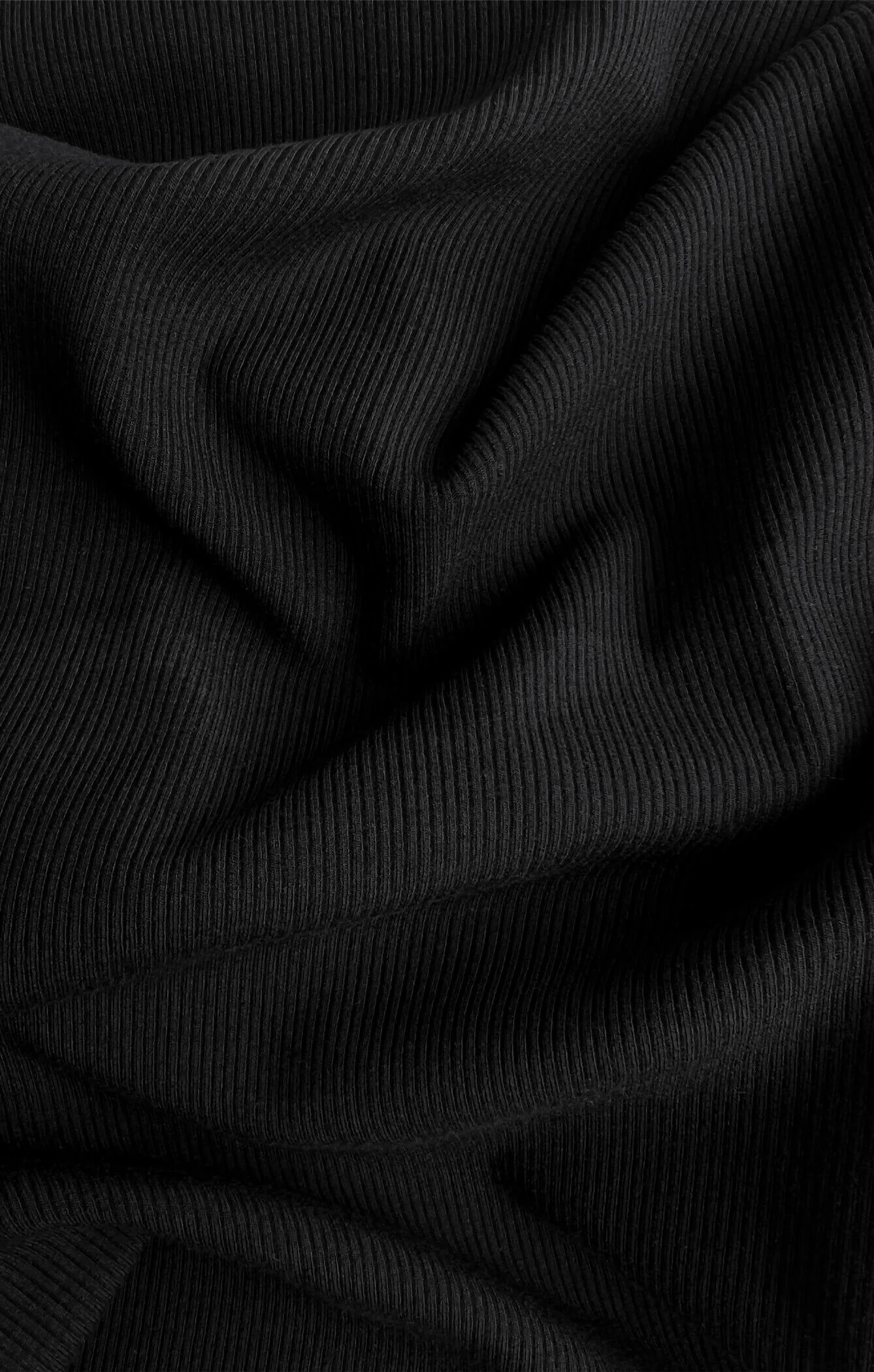 THE LUXE RIB HIGH NECK MINI DRESS- BLACK - Image 6