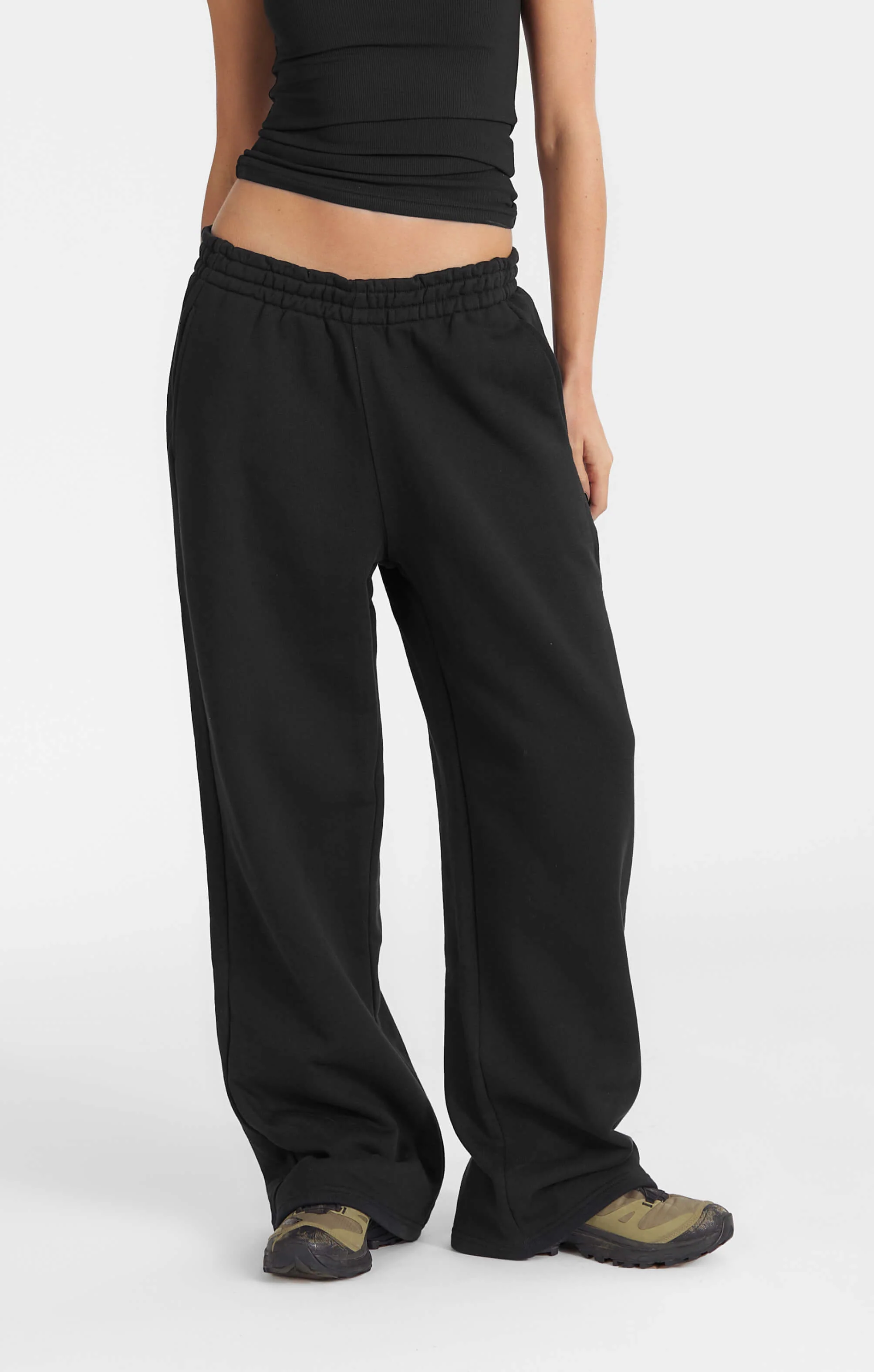 THE SWEAT™ WIDE LEG TRACK PANT - BLACK - Image 2